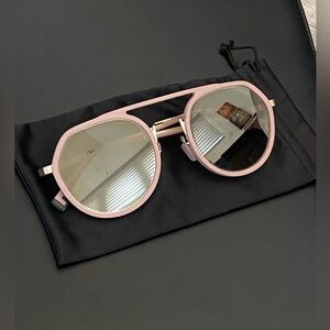 Fendi Eyewear unisex Round Frame Pilot Sunglasses - matte pink